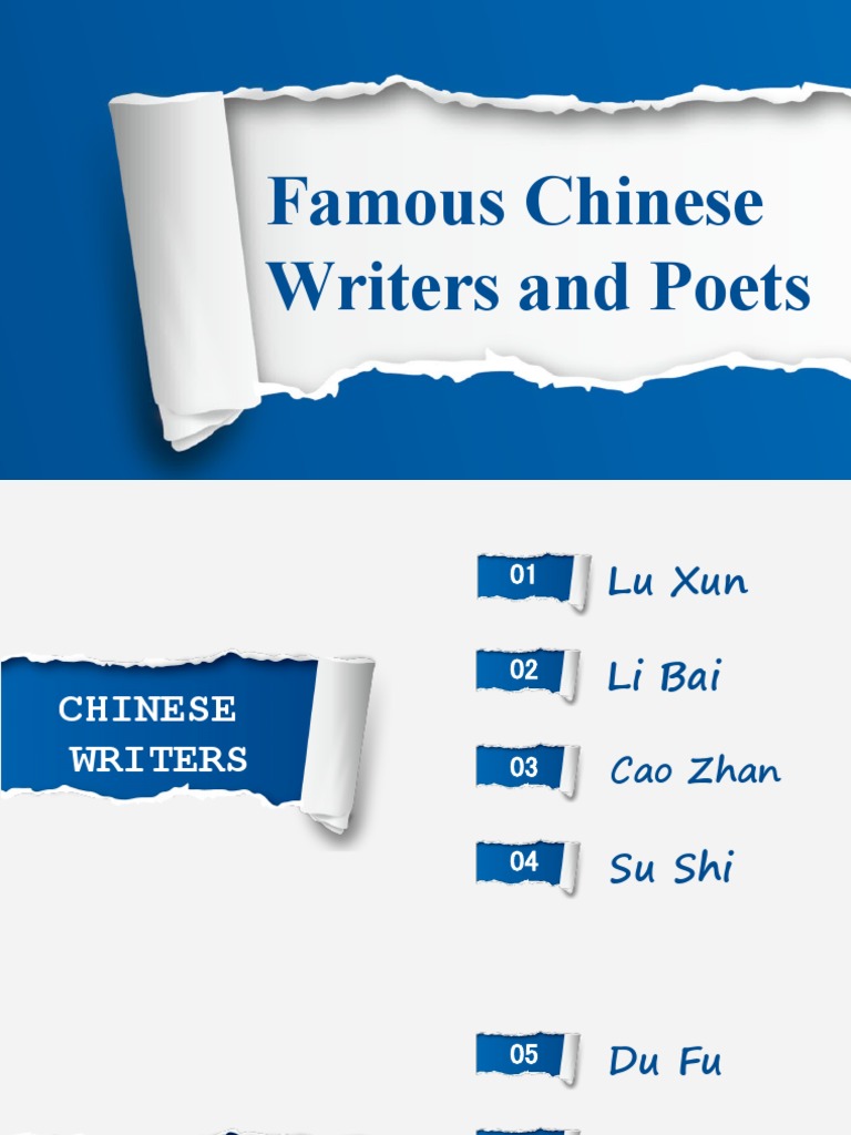 Famous Chinese Writers and Poets PDF Chinese Poetry Chinese