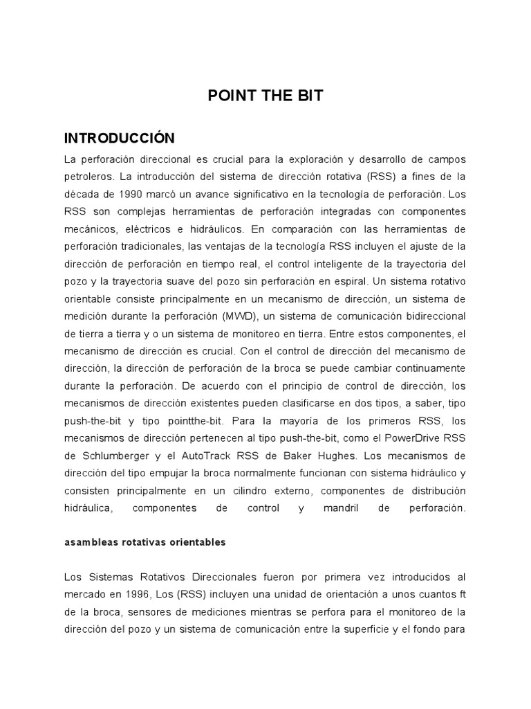Comparativa: Point vs Push the Bit | PDF | Direccion | Eje
