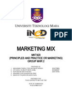 Marketing Mix: MKT420 (Principles and Practice or Marketing) Group MHR 2
