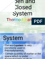 Open and Closed System thermodynamics