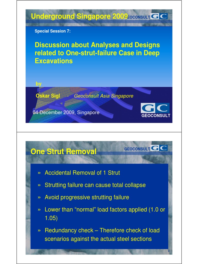 Strut Failure Analysis in Excavations | PDF | Geotechnical Engineering ...