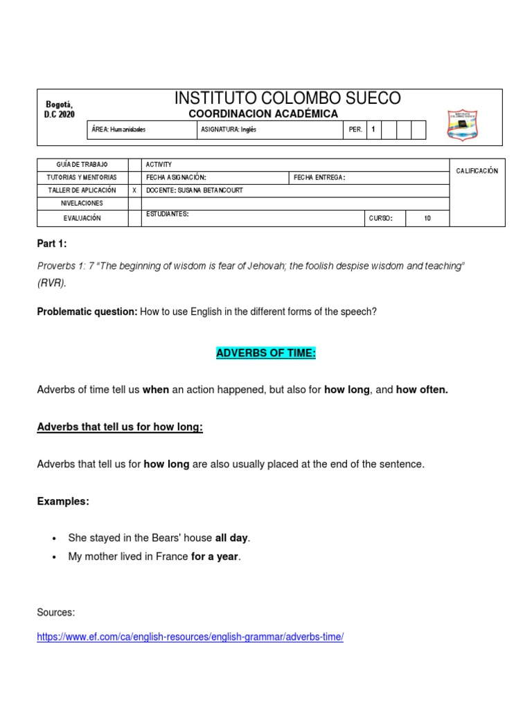 Ingles 1 Pdf Pdf Adverb Verb