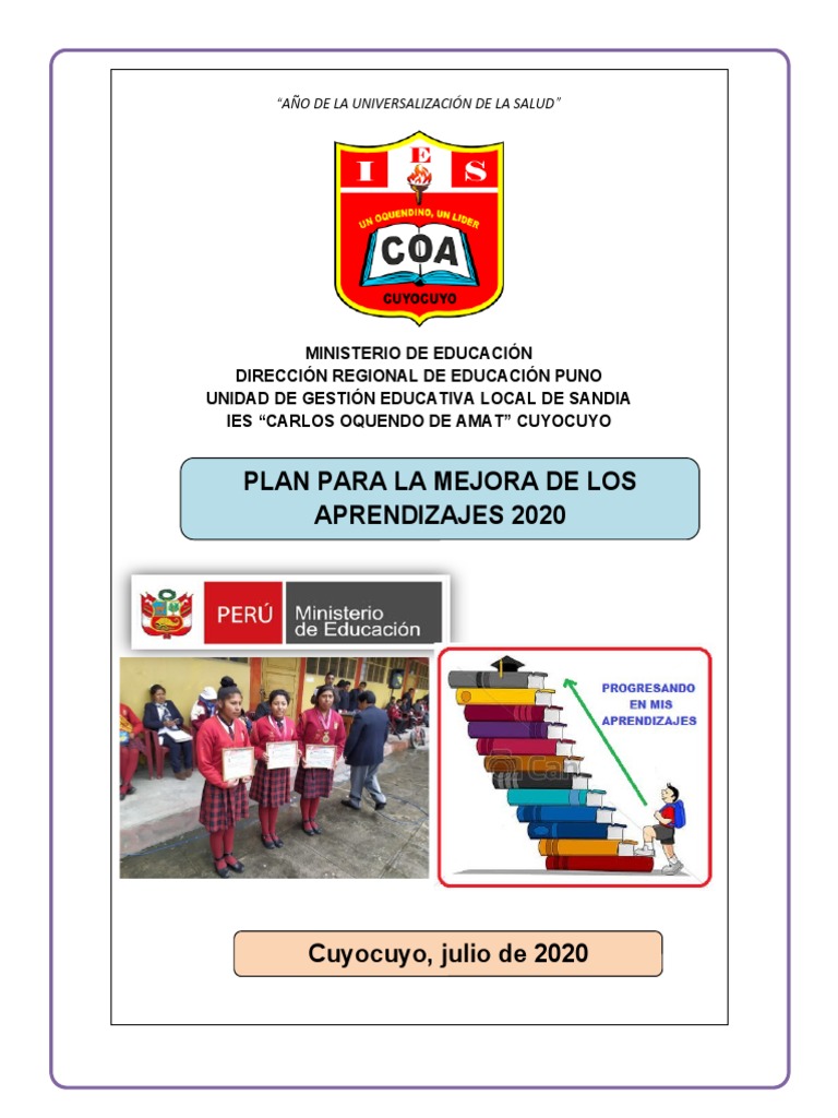 Plan de Mejora IES Carlos Oquendo 2020 | PDF | Evaluación | Aprendizaje