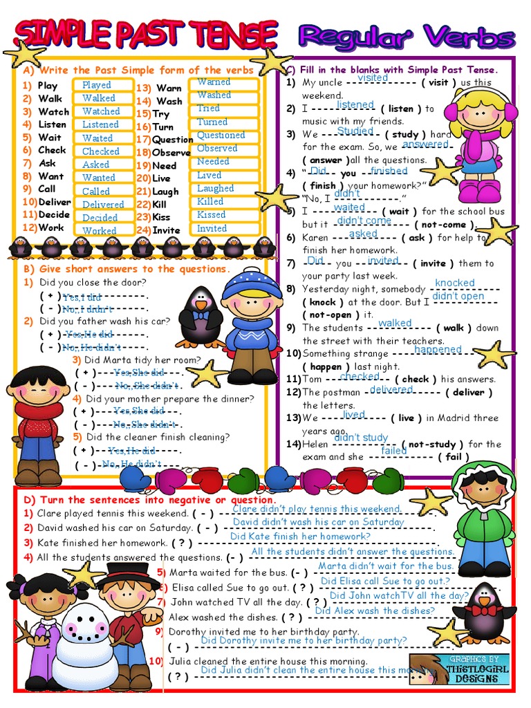 A) Write The Past Simple Form of The Verbs | PDF | Linguistic Typology ...