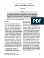 Do Water Cuts Affect Productivity? Case Study of African Manufacturing Firms