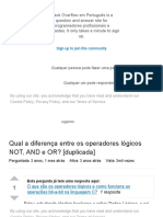 Lógica - Qual A Diferença Entre Os Operadores Lógicos NOT, AND e OR - Stack Overflow em Português