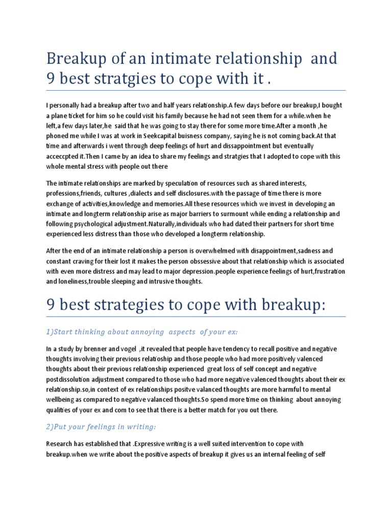 9 Strategies to Cope with Breakup | PDF | Feeling | Thought