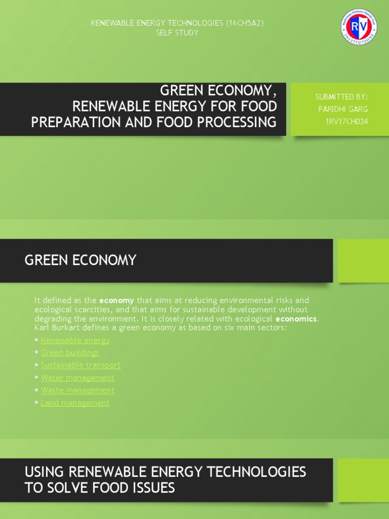 Renewable Energy For Food Preparation and Processing | PDF | Biogas ...
