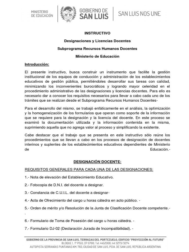 Designaciones y Licencias Docentes | PDF | Aprendizaje | Enseñando y ...