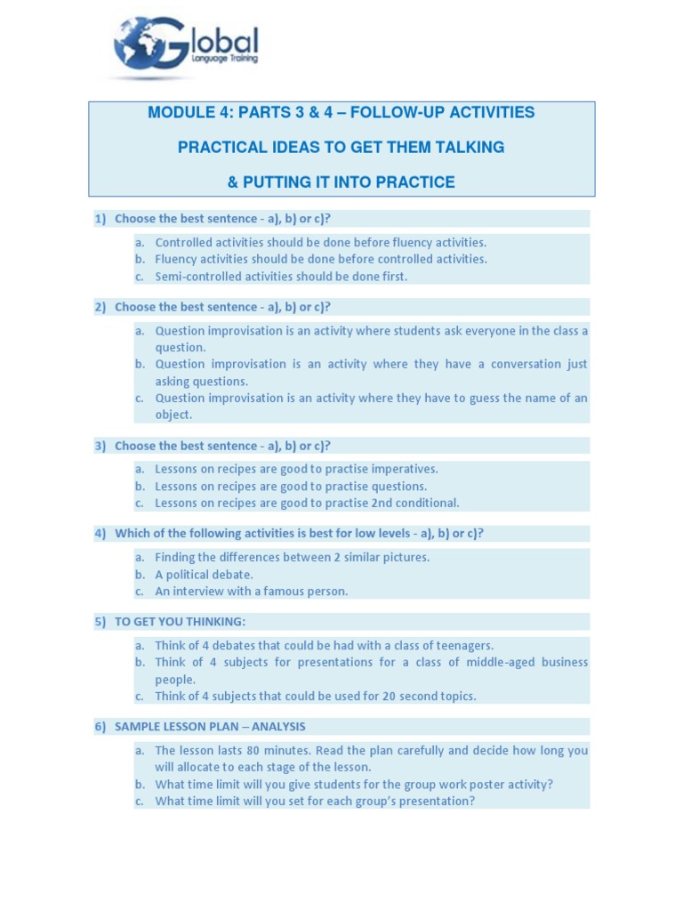 Follow-Up Activities for Engaging Lessons | PDF