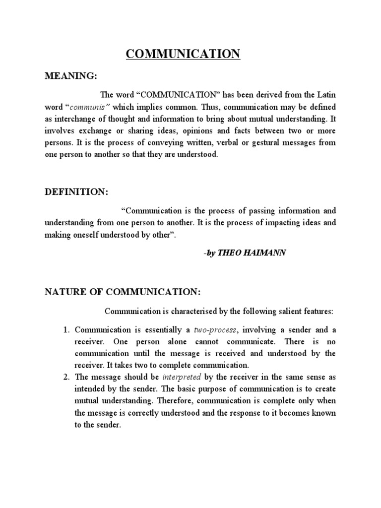 COMMUNICATION | PDF | Business | Communication