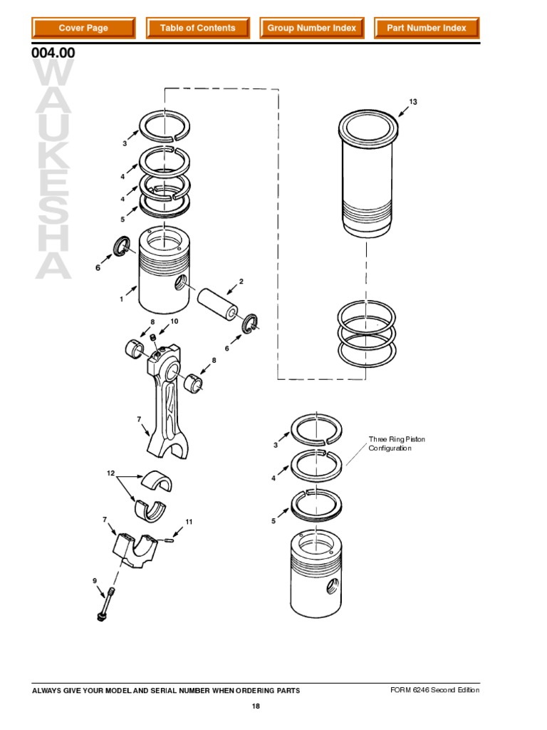 Pistons, Connecting Rods, and Cylinder Sleeves Parts Catalog PDF