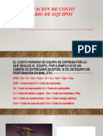 Formación de Costo Horario de Equipos