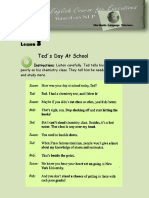 Lesson Ted S Day at School: Instructions: Listen Carefully. Ted Tells His Parents He Did