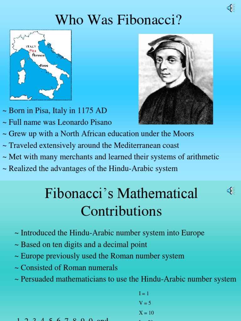 Fibonacci: Life and Contributions | PDF | Elementary Mathematics ...