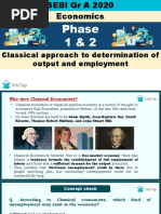 Phase 1 & 2: Classical Approach To Determination of Output and Employment