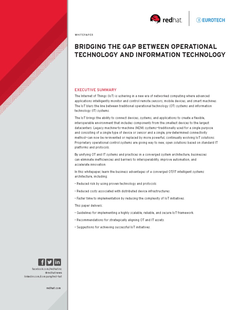 Bridging The Gap Between Operational Technology and Information ...