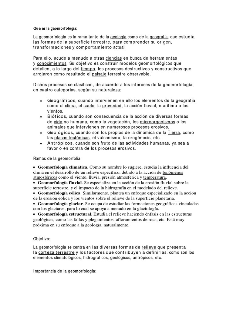 Que Es La Geomorfología PDF | PDF | Geomorfología | Terreno