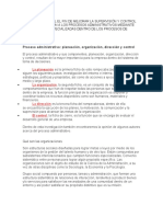 Análisis del proceso administrativo para mejorar la supervisión y control de la organización