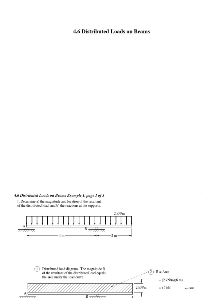 4.6 Distributed Loads On Beams | PDF | Triangle | Area