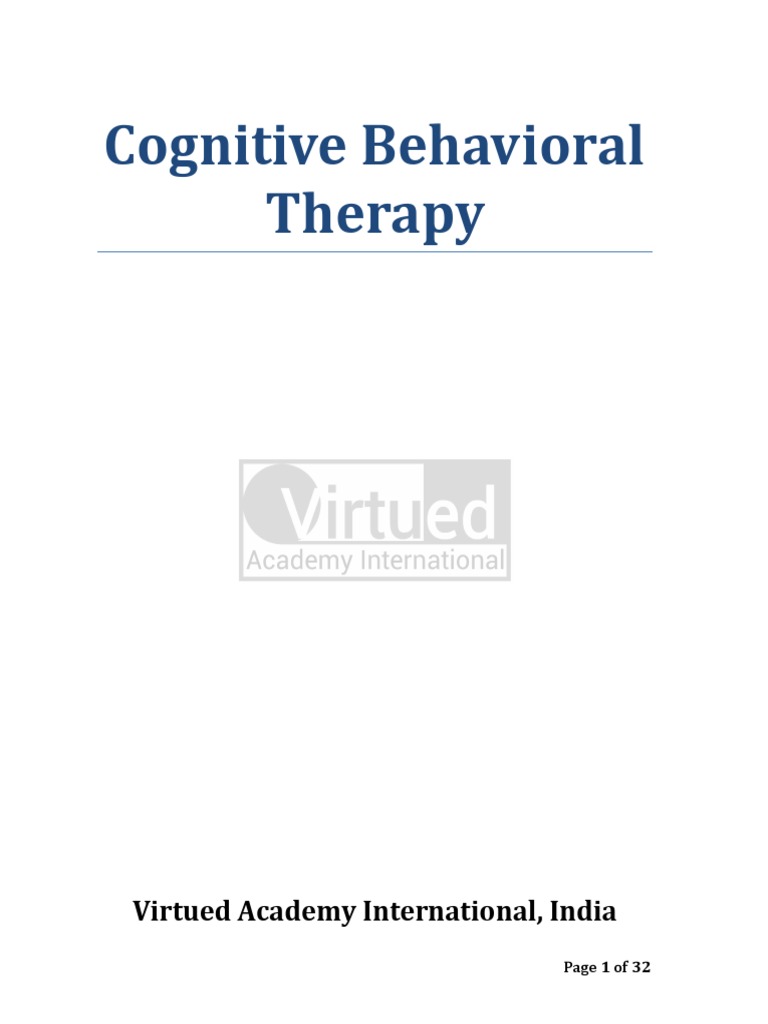 CBT Course Manual PDF PDF Cognitive Behavioral Therapy Cognitive Therapy