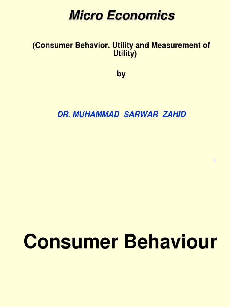 Understanding Consumer Behavior and Utility | PDF | Utility | Consumer ...
