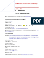 Abstract Submission Form: International Petroleum and Petrochemical Technology