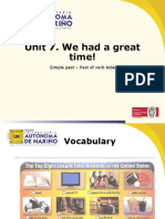Unit 7. We Had A Great Time!: Simple Past - Past of Verb Tobe