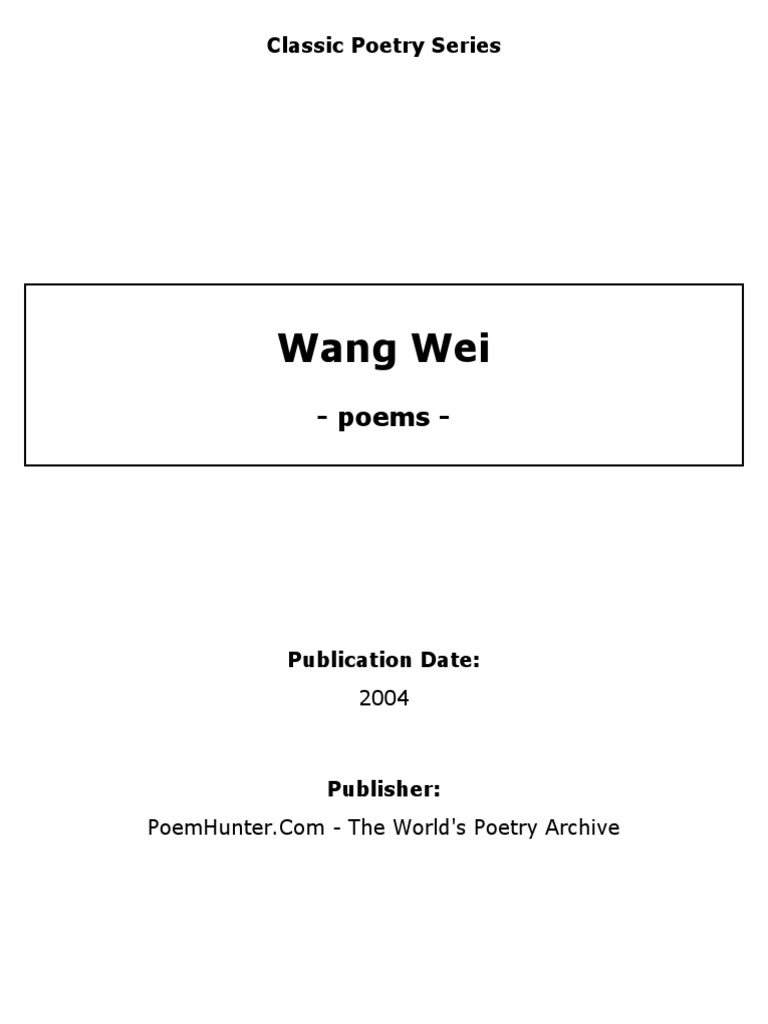 Wang Wei Poems-2004 9 PDF | PDF | Nature