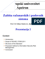 Panevropski Univerzitet Apeiron: Zaštita Računarskih I Poslovnih Sistema