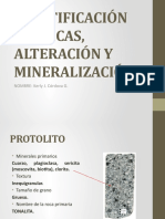 Identificación de Rocas, Alteración y Mineralización