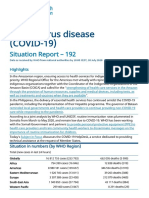 Coronavirus Disease (COVID-19) : Situation Report - 192