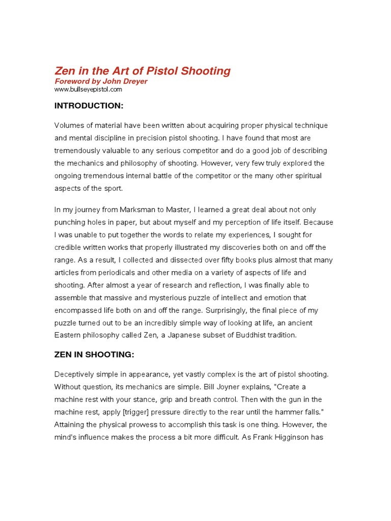 Zen in The Art of Pistol Shooting PDF | PDF | Zen | Kōan