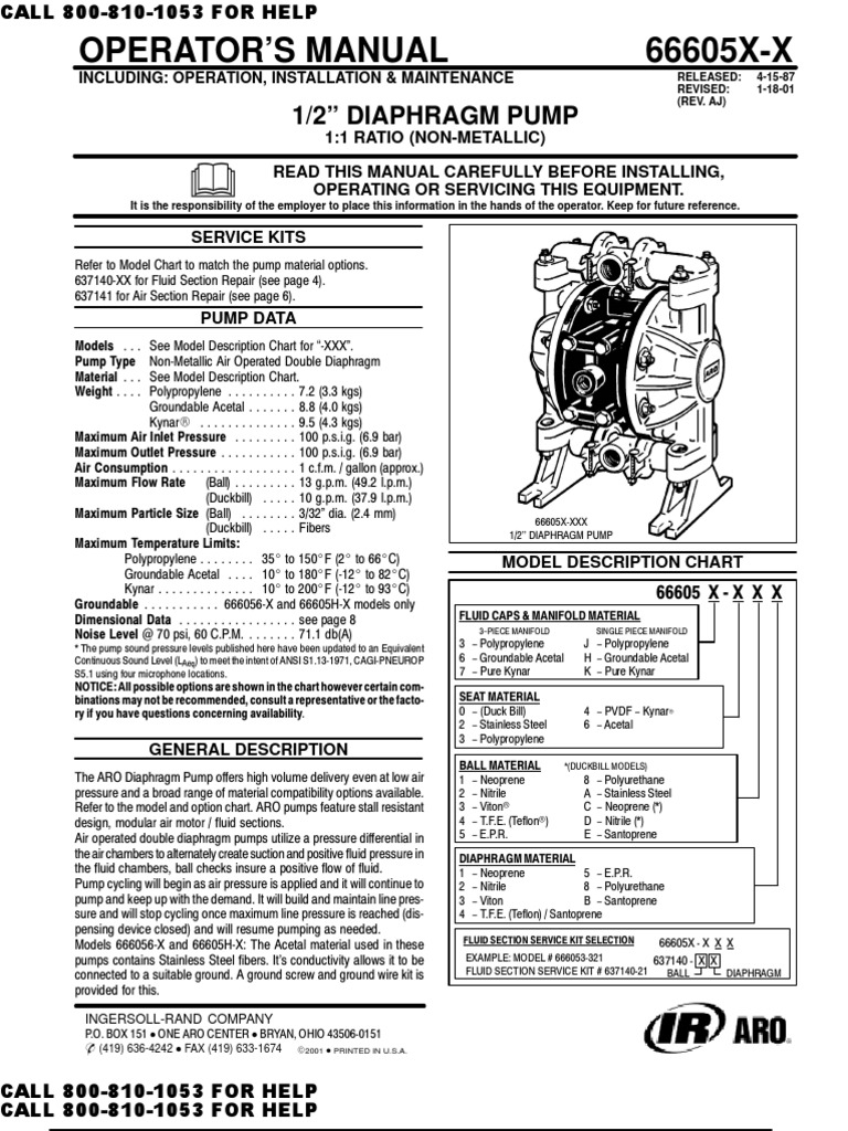 1/2" Diaphragm Pump Manual | PDF | Pump | Valve