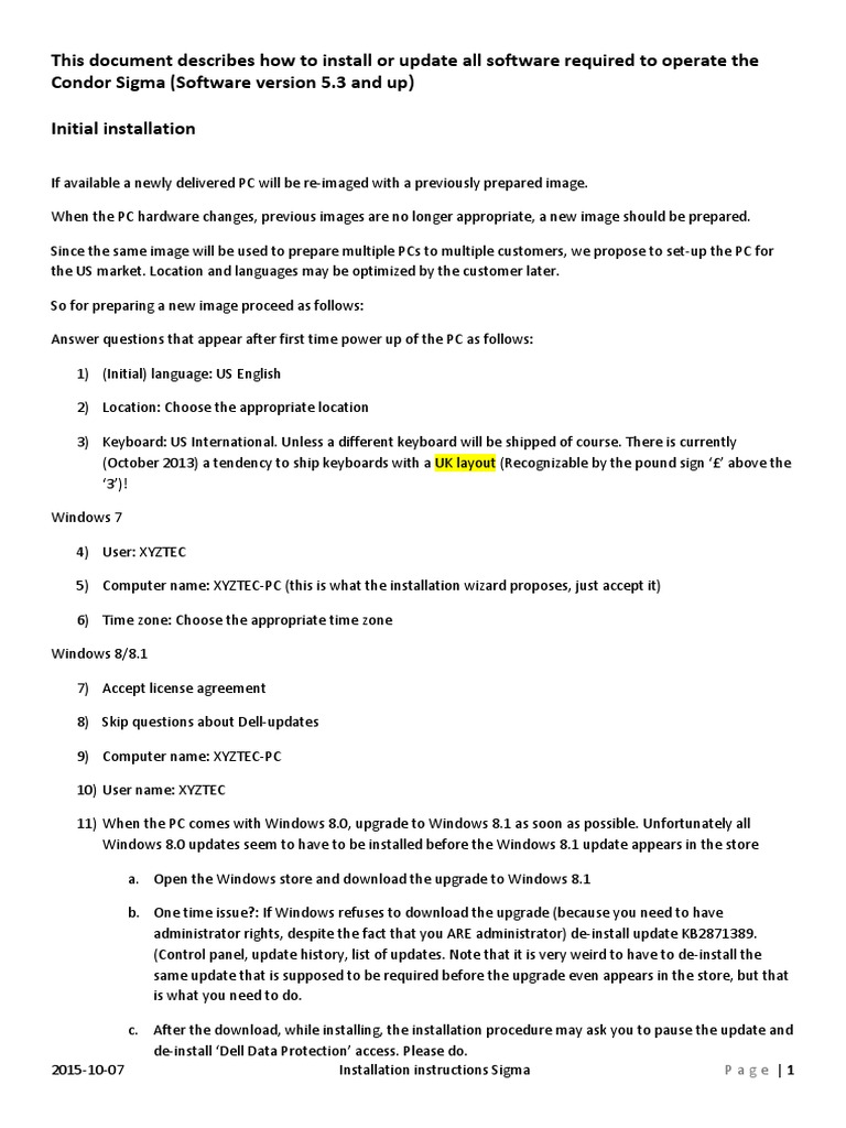 Sigma Software Installation Guide | PDF | Microsoft Windows | Windows 8.1