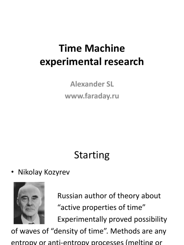 Time Machine Experimental Research: Alexander SL | PDF