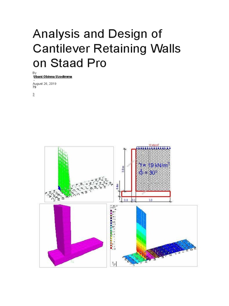 Analysis and Design of Cantilever Retaining Walls On Staad Pro | PDF ...