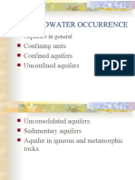 Groundwater Occurrence: Aquife Confining Units Confined Aquifers Unconfined Aquifers
