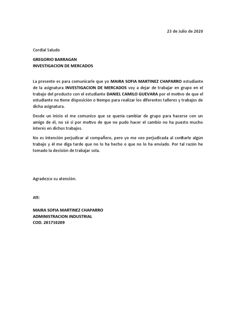 Carta Inv. | PDF