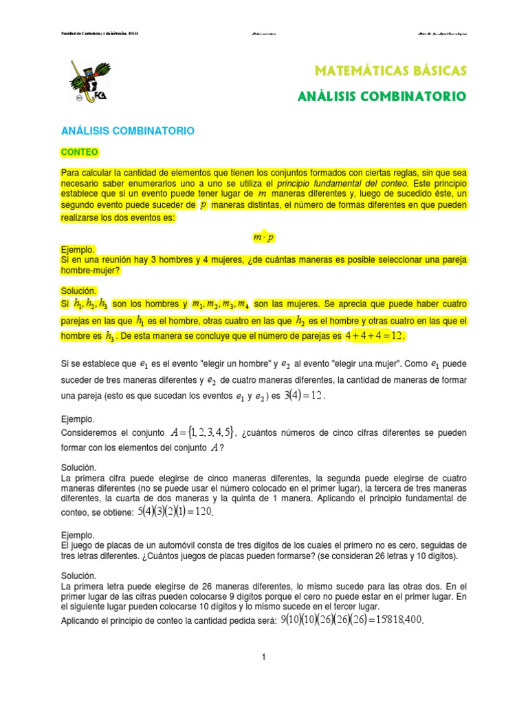 B1. Analisis Combinatorio | PDF | Combinatoria | Objetos matemáticos