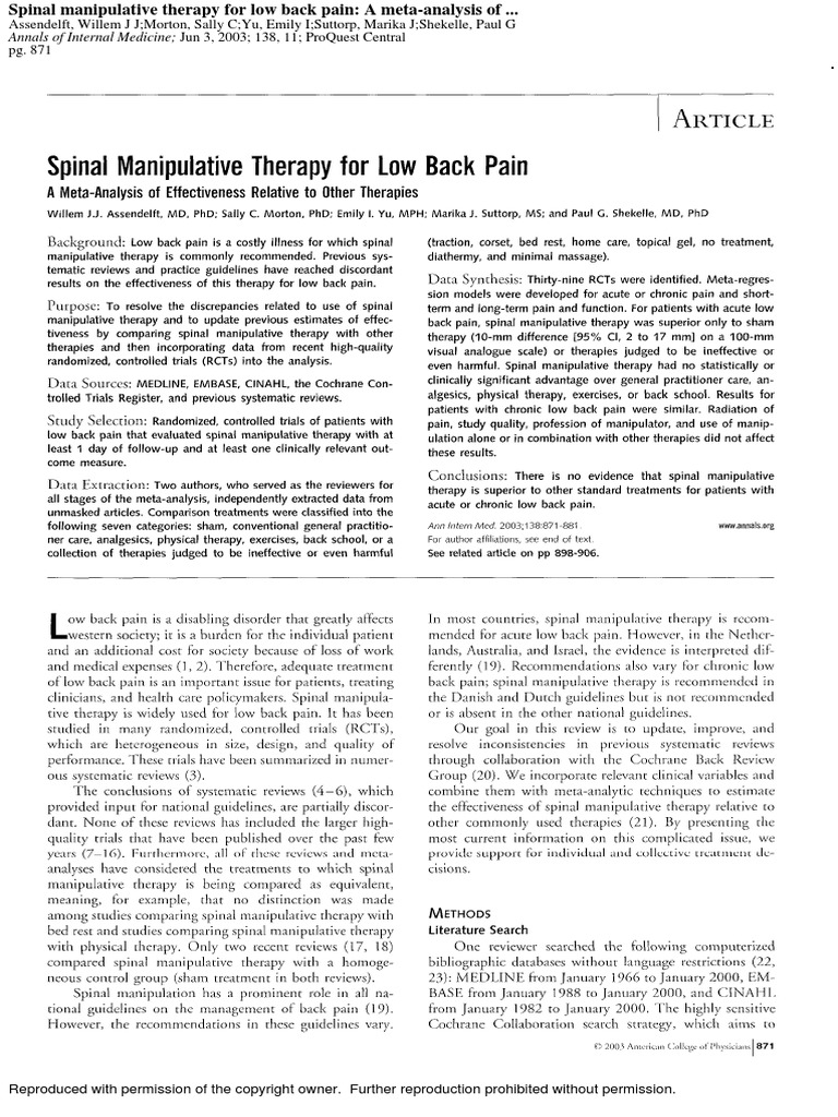Spinal Manipulative Therapy Fo PDF