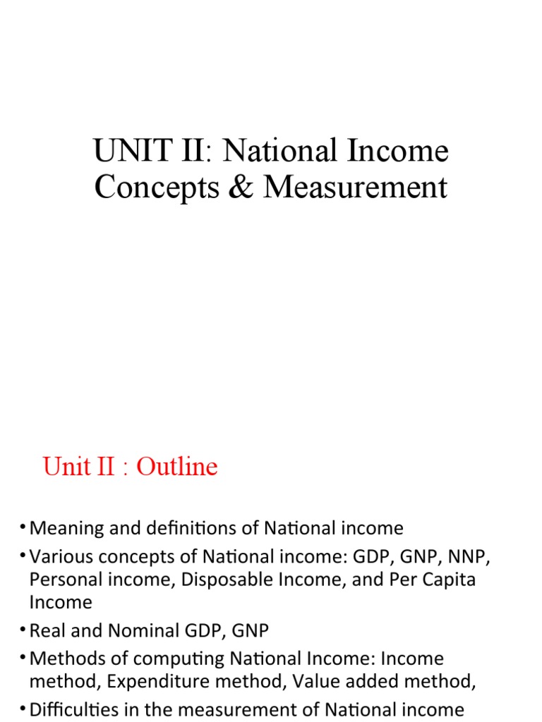 National Income Concepts & Measurement | PDF | Measures Of National ...