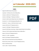 School Calendar 2020 PDF