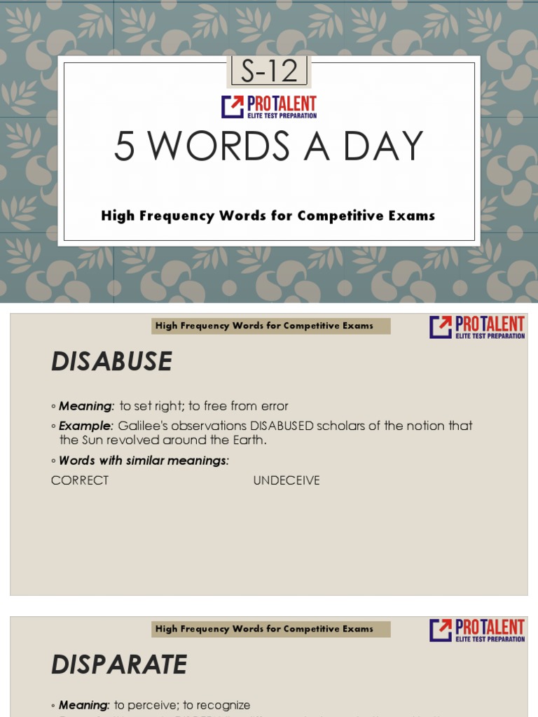 A Guide to High Frequency Words Definitions and Synonyms for