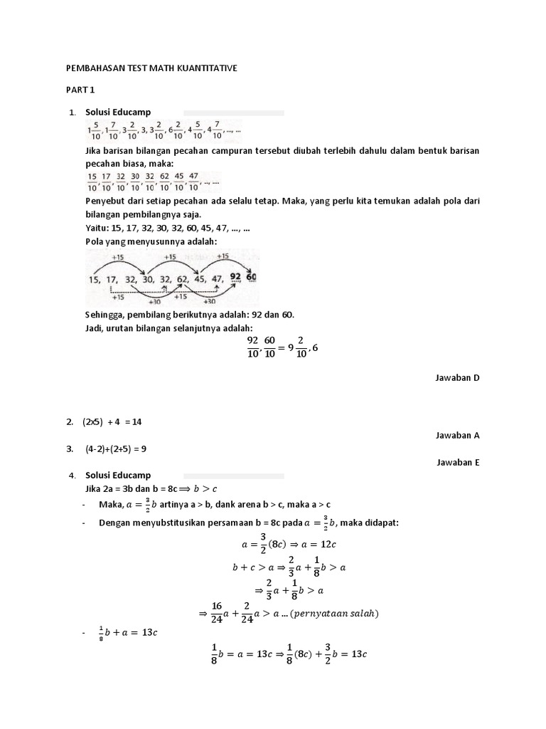 Drilling (1) MATH TPS - PART 1 (Jawaban) PDF | PDF