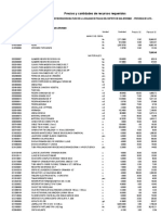 Precios y Cantidades de Recursos Requeridos: Código Recurso Unidad Cantidad