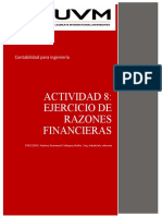 Actividad 8 - Ejercicio de Razones Financieras