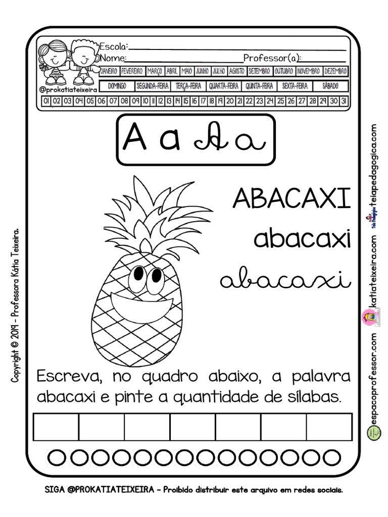 Sílaba da Palavra Abacaxi | PDF