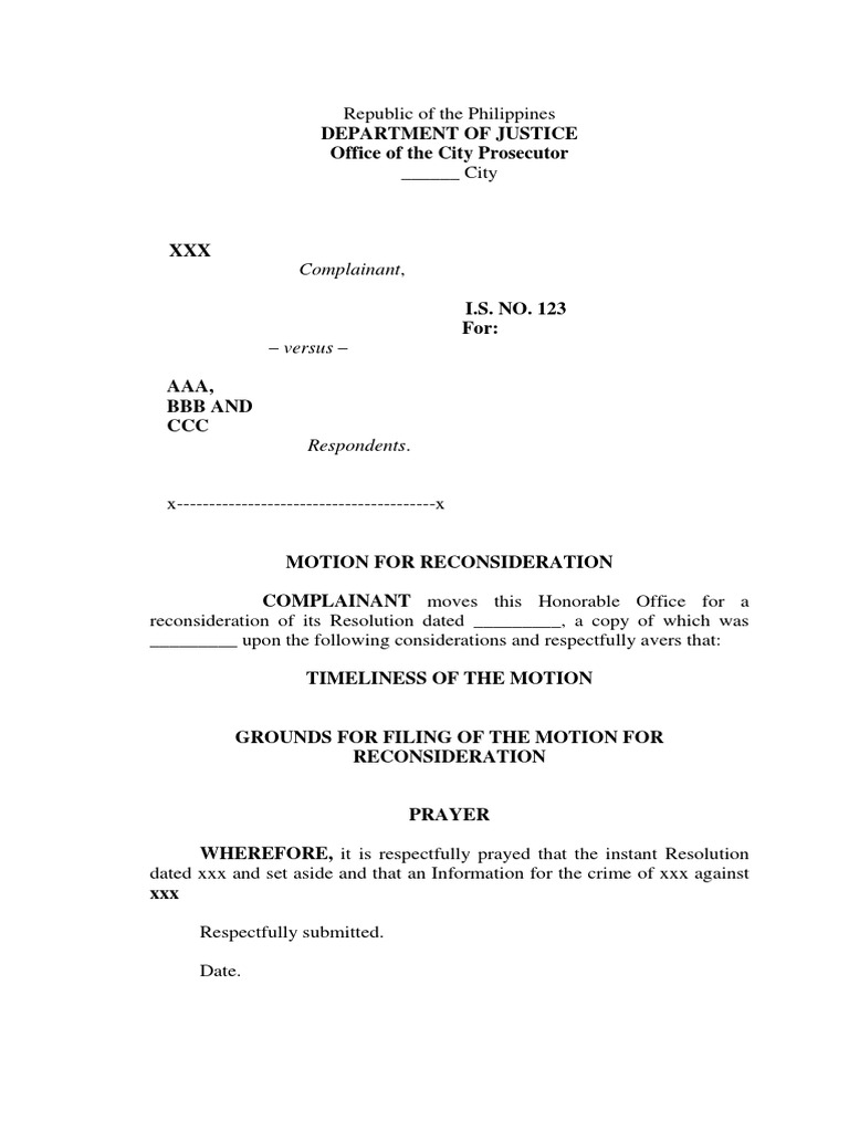 Motion For Reconsideration Prosecution PDF