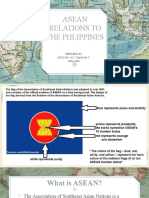 Asean Relations To The Phlippines: Prepared By: ARCIAGA, M.C. Raphaela C. Gaza, Kim